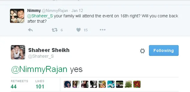 Shaheer bakal segera balik ke India usai program 'Shaheer Sang Arjuna' selesai © Twitter.com/Shaheer_S