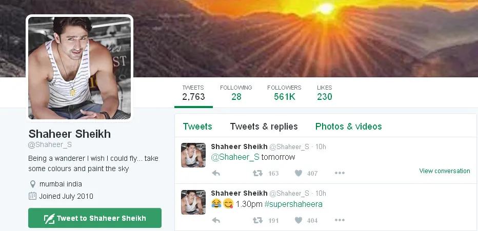 Ini dia kabar gembira dari Shaheer untuk semua fansnya © Twitter.com/Shaheer_S