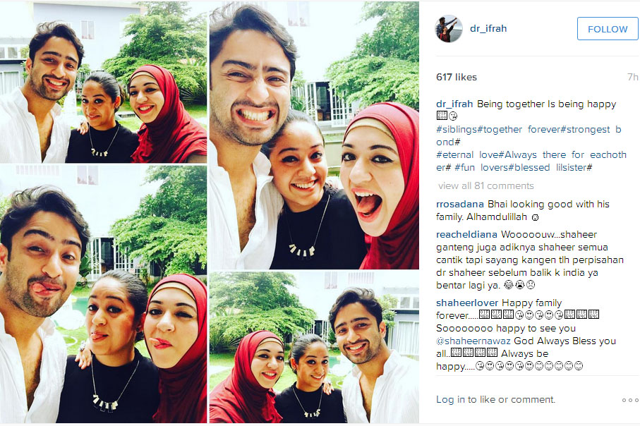 Ekspresif! Groufie Seru Shaheer Sheikh dan Kedua Adik Cantiknya