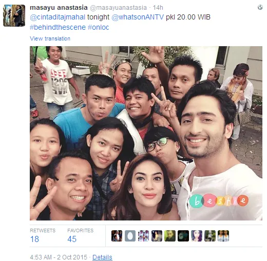 Shaheer Sheikh masih bisa tersenyum di sini. ©twitter/masayuanastasia