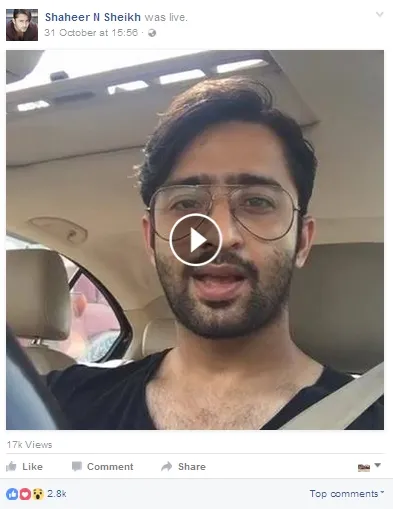 Video live Shaheer di FB ditonton lebih dari 17 ribu akun ©officialpageshaheer