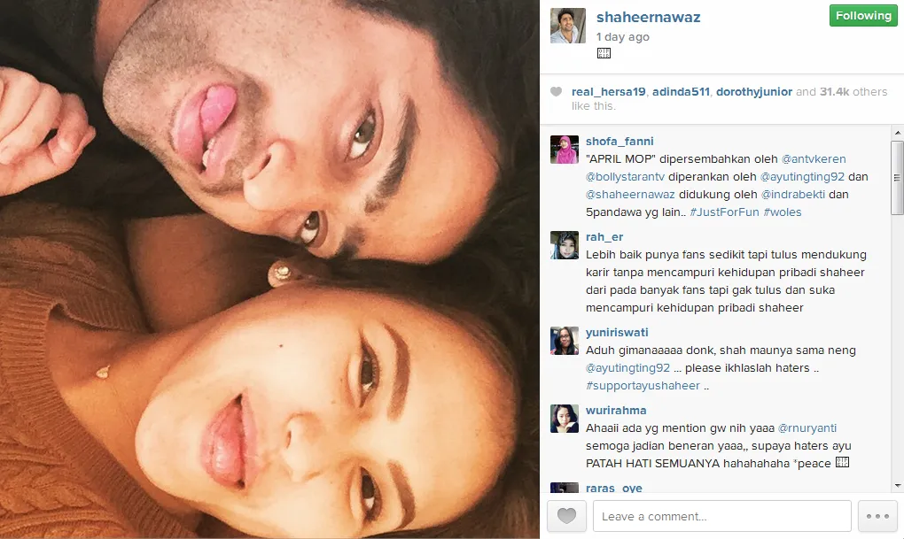 Hubungan Shaheer Sheikh dan Ayu hanya April mop? @instagram/Shaheernawaz
