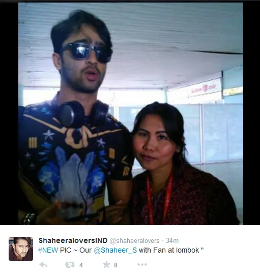 Shaheer Sheikh ternyata liburan ke Lombok. @twitter/shaheeralovers