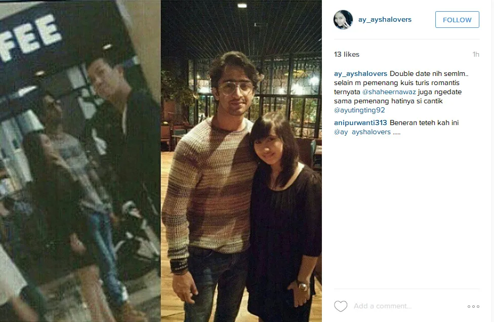 Shaheer Sheikh kencan dengan Ayu Ting Ting? @instagram/ay_ayshalovers