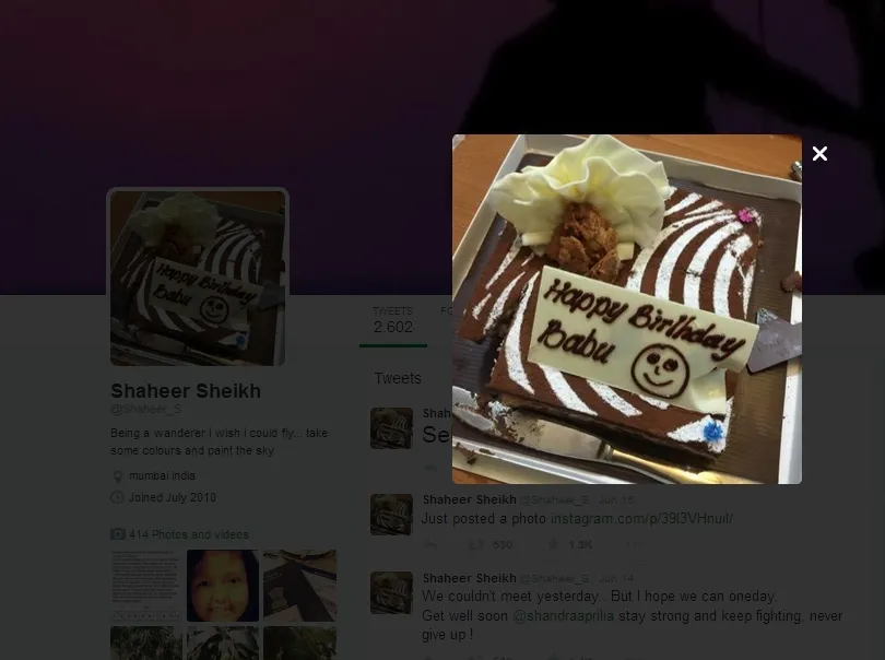 DP Twitter spesial Shaheer untuk Ayu. @twitter/shaheer_s