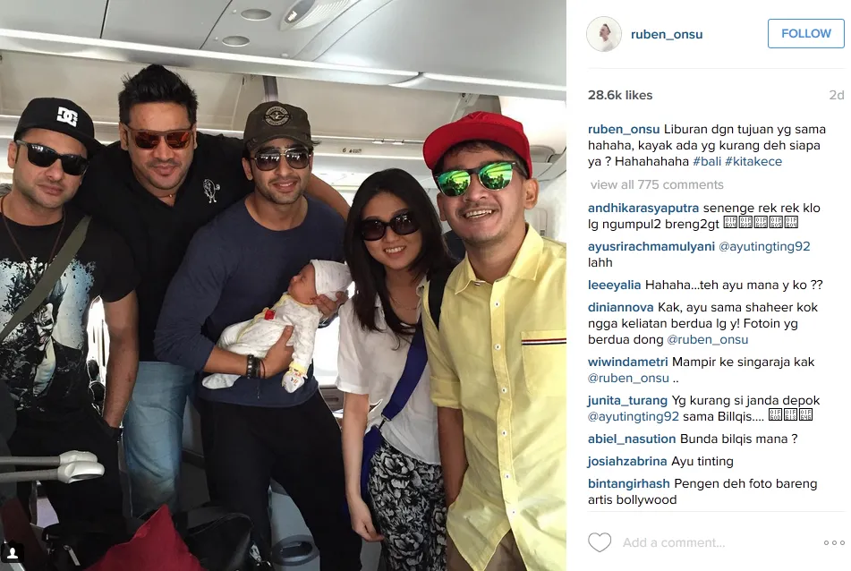 Tak ajak Ayu ke Bali, Shaheer Sheikh habis kena sindir Ruben Onsu. @instagram/ruben_onsu
