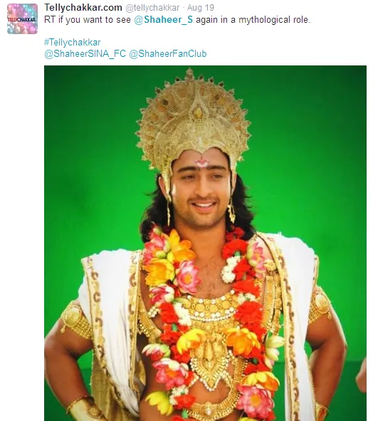 Bagaimana kalau Shaheer Sheikh main di serial mitologi lagi? @twitter/tellychakkar