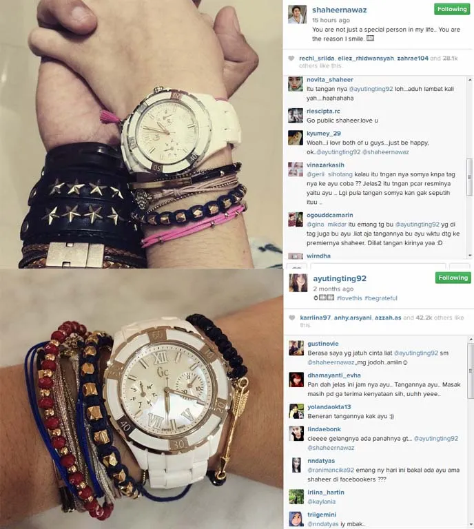 Shaheer Sheikh genggam tangan Ayu Ting Ting @instagram