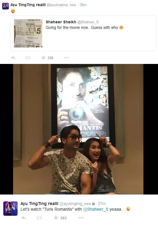 Shaheer ajak Ayu kencan di bioskop. @twitter