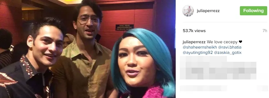 Shaheer ucapkan cinta pada trio Cecepy ©instagram/juliaperrezz