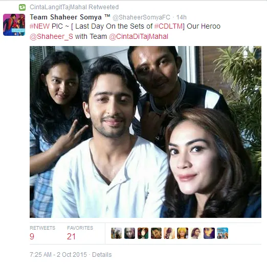 Shaheer Sheikh sendu dan sedih. ©twitter/shaheersoumyaFC