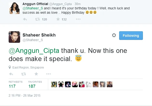Gara-gara Anggun, Shaheer Sheikh klepek-klepek. @Twitter