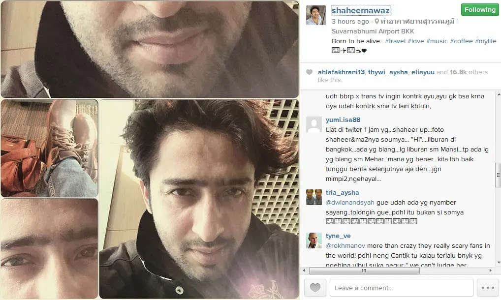 Shaheer Sheikh kembali ke Indonesia. @instagram/shaheernawaz