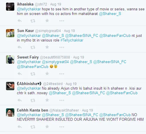 Netizen malah ingin melihat Shaheer di peran yang berbeda. @twitter/tellychakkar