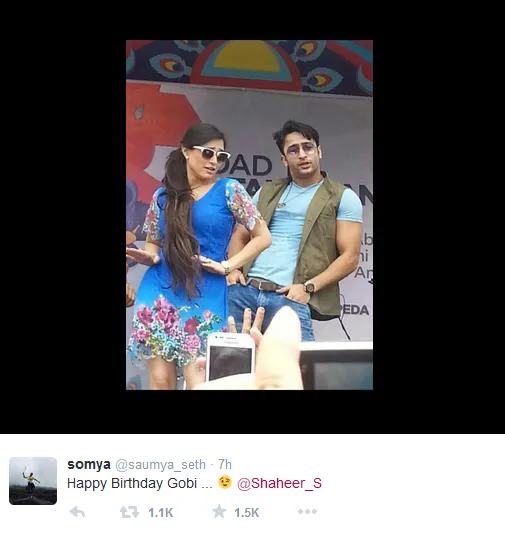 Soumya sebut Shaheer sebagai gobi. @twitter/saumya_seth