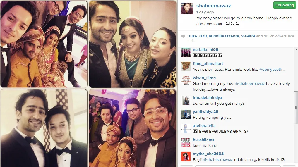 Shaheer di India, Soumya di Jakarta. @instagram