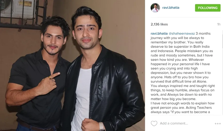 Shaheer sempat depresi dan kerap menangis sendirian ©instagram/ravi.bhatia