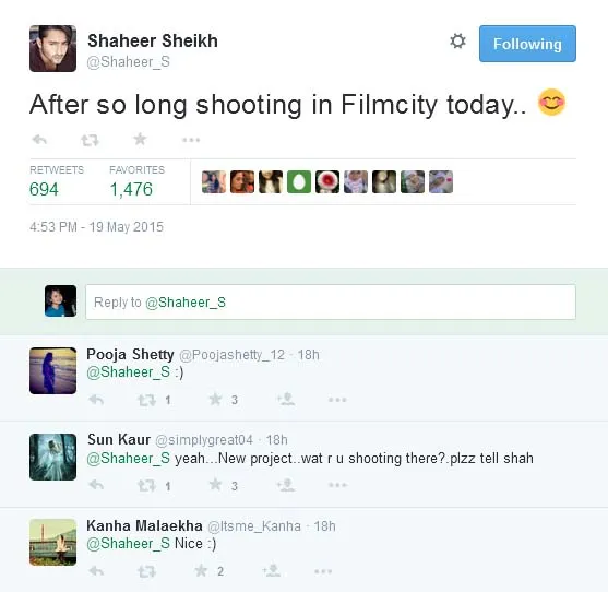 Shaheer Sheikh punya proyek baru di India? @twitter/shaheer_s