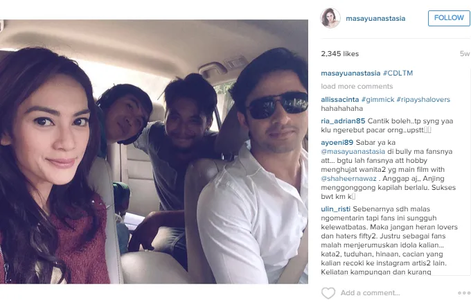 Gara-gara foto seperti inilah, Masayu dituding rebut Shaheer dari Ayu. ©instagram/masayuanastasia