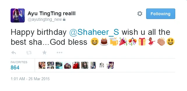 Ayu niat mengucapkan selamat ulang tahun saat tengah malam. @twitter/ayutingting_new