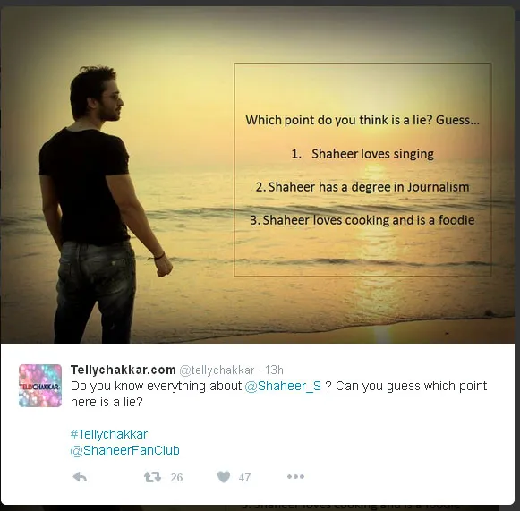 Mana poin berikut yang salah dari Shaheer? © Twitter.com/tellychakkar