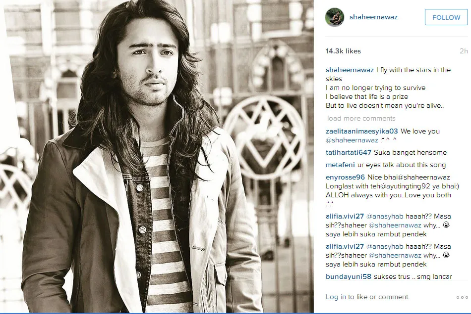 Ini dia foto galau Shaheer Sheikh yang ia unggah di akun Instagramnya @instagram.com/shaheernawaz