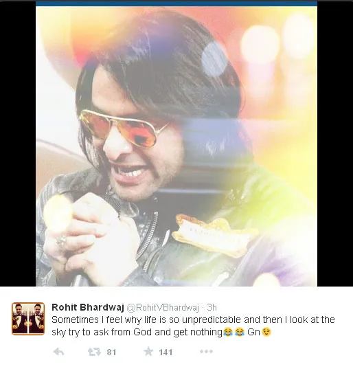 Seolah kompak, Rohit Bhardwaj juga unggah foto jadulnya disertai caption galau @twitter.com/RohitVBhardwaj