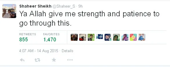 Ini dia doa yang dipanjatkan Shaheer Sheikh lewat kicauannya @twitter.com/Shaheer_S