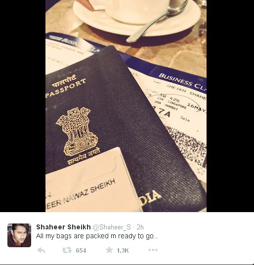 Ini bukti nyata bahwa Shaheer Sheikh siap pulang ke India saat ini! @twitter.com/Shaheer_S