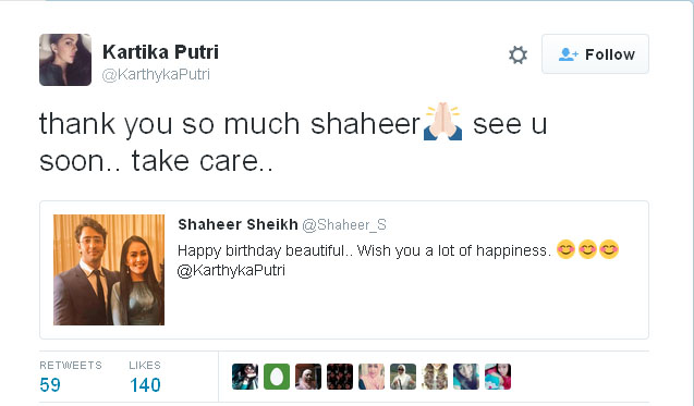 Tak Cuma Ucapan Ultah, Shaheer Sheikh Juga Puji Kartika 