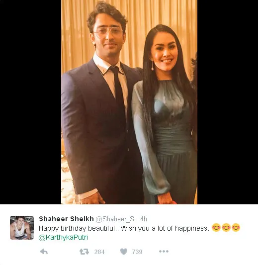 Shaheer beri ucapan ultah pada si cantik Kartika Putri © Twitter.com/Shaheer_S
