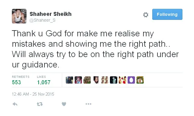 Ini dia janji yang dibagi Shaheer Sheikh pada akun Twitternya © Twitter.com/Shaheer_S