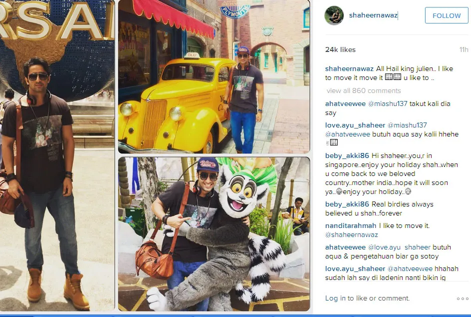 Shaheer Sheikh happy bertemu dengan raja Julien @instagram.com/shaheernawaz
