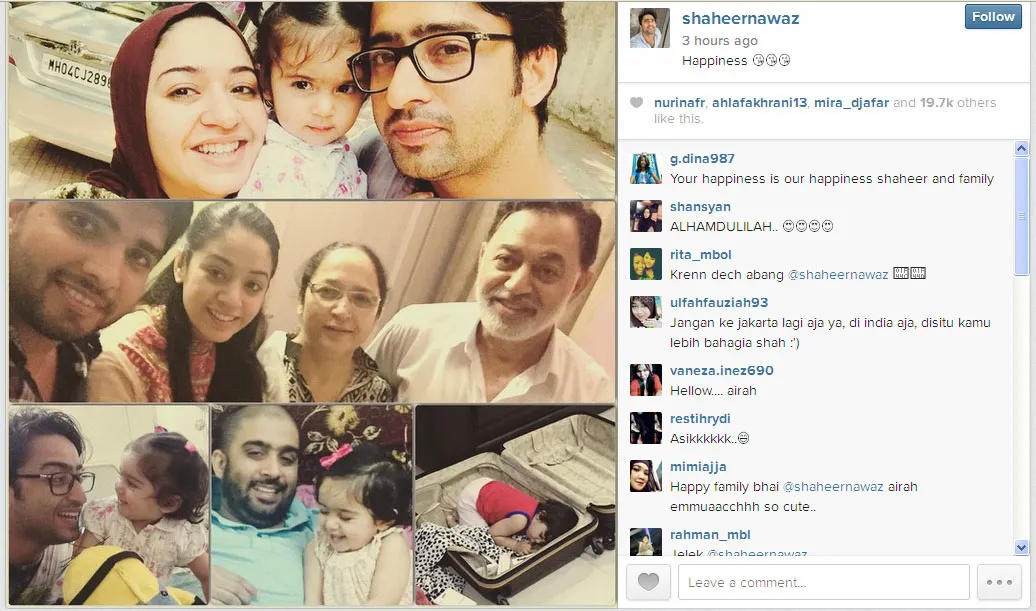 Ini dia potret kebahagiaan Shaheer Sheikh saat berkumpul bersama keluarga di India @instagram.com/shaheernawaz
