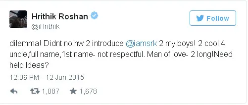 Ini dia curhatan Hrithik Roshan pada fans usai bertemu Shahrukh Khan @twitter.com/iHrithik