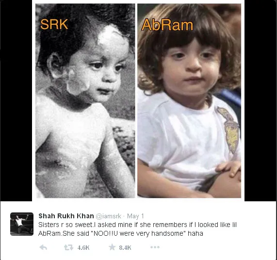 Mengejutkan! Foto bayi Shahrukh dan AbRam Khan ternyata super mirip, namun Shahrukh tetap juaranya di hati Shehnaz sang kakak @twitter.com/iamsrk