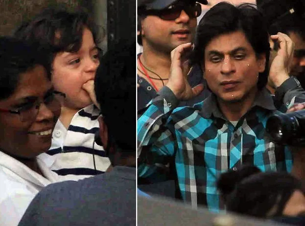 Shahrukh Khan mendadak muda, AbRam Khan gigit jari. Imut yaa! @filmibeat