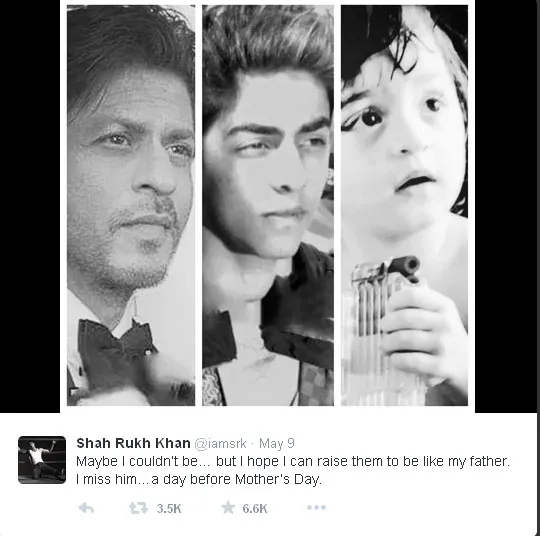 Ini dia kolase foto Shahrukh, Aryan dan AbRam yang di unggah sang aktor bersama dengan kicauan yang melankolis @twitter.com/iamsrk