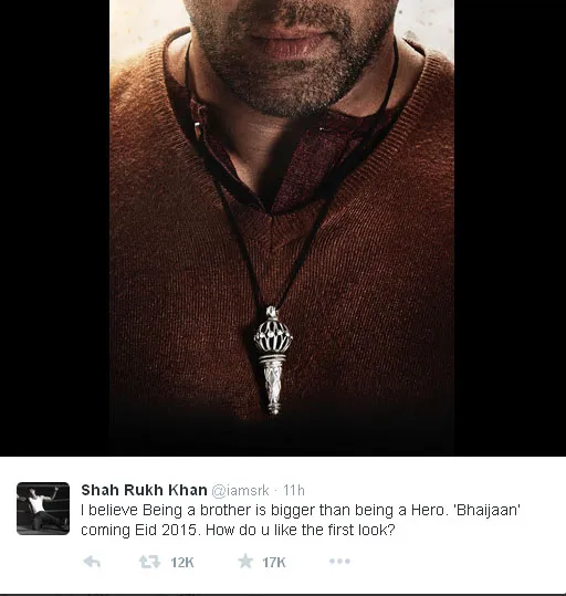 Ini dia penampilan Salman Khan di film terbarunya, 'BAJRANGI BHAIJAAN' @twitter.com/iamsrk