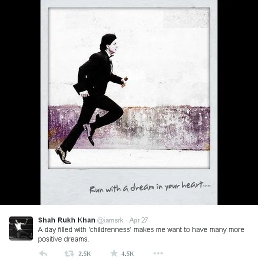 Shahrukh Khan ingin mengejar lebih banyak mimpi positif karena terinspirasi oleh ketiga anaknya @twitter.com/iamsrk