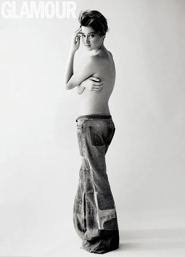 Pose topless Shailene @ Glamour Magazine