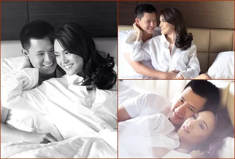 Shandy dan suami mesra di atas ranjang © Instagram/@shandyaulia