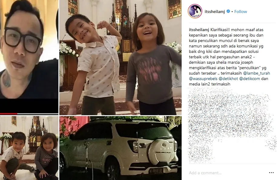 Sheila Marcia klarifikasi dugaan penculikan anaknya ©instagram/itssheilamj