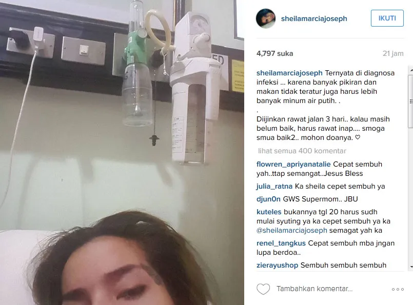 Tyas Mirasih ungkap penyabab sakitnya © Instagram.com/sheilamarciajoseph