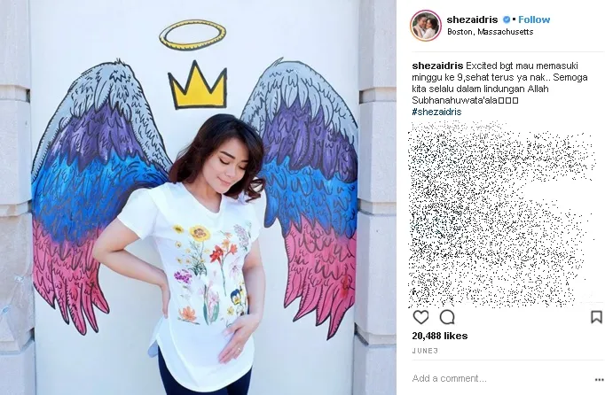 Sheza Idris pamerkan baby bump. Credit: via instagram.com/shezaidris