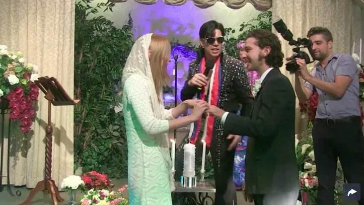 Congrats for the wedding, Shia & Mia! © TMZ