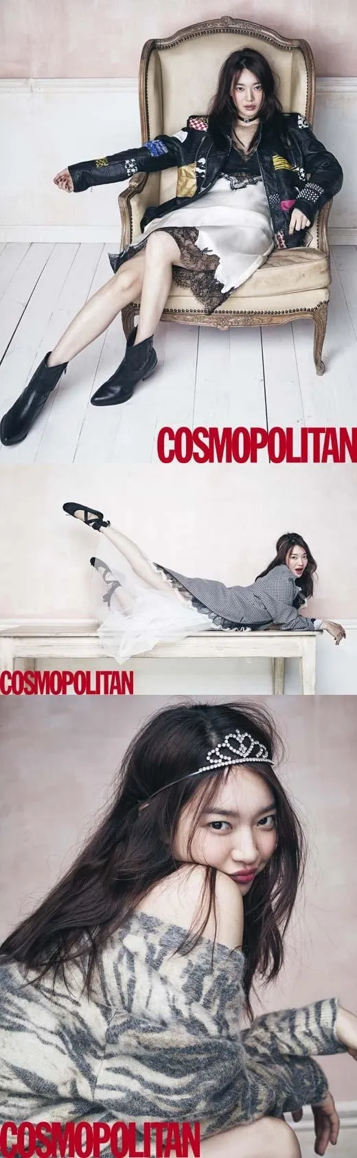Pemotretan Shin Min Ah dengan majalah Cosmopolitan. © soompi.com