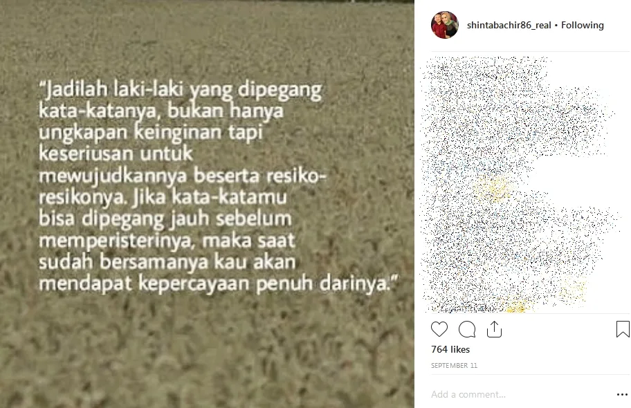 Shinta hapus foto Idham ©instagram/shintabachir86_real