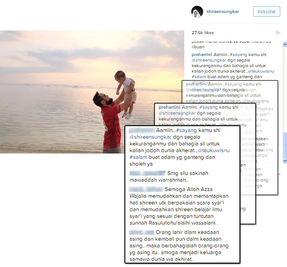 Postingan Shireen untuk Wisnu / © Instagram - shireensungkar