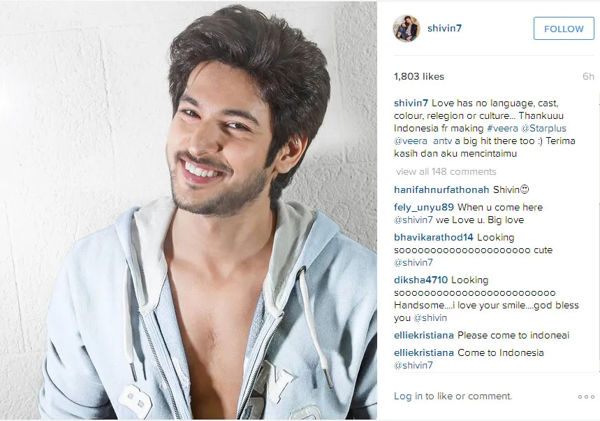 Pada kalimat terakhir, Shivin menulisnya dengan bahasa Indonesia loh! © Instagram.com/shivin7